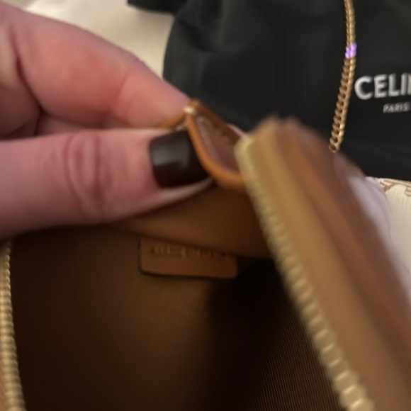 Celine Zip Around Chain Clutch Coated Canvas Triomphe - Picture 4 of 4